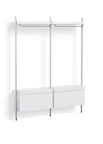Pier System 1002 2 Column Regal / Garderobe Hay Weiß-Aluminium