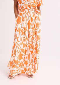 Maxirock aus flie&szlig;ender Viskose in weiss, Gr&ouml;sse 46, bonprix