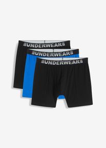 Boxershorts eng mittlellang (3er Pack) in schwarz, Grösse 7 (XL), 95% Baumwolle, bonprix