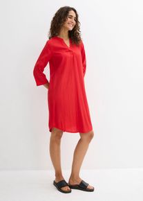 Tunika-Kleid aus fließendem Viskose-Mix mit Struktur Effekt in rot, Grösse 48, bonprix