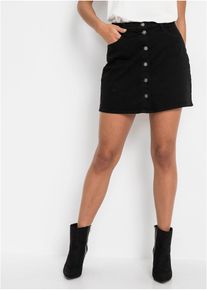 Stretch-Jeansrock in schwarz, Grösse 34, 98% Baumwolle, bonprix