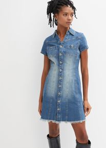 Jeanskleid mit Knöpfen in blau, Grösse 32, 97% Baumwolle, bonprix