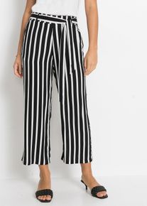 Palazzo-Hose mit hohem Bund in schwarz, Grösse 34, bonprix