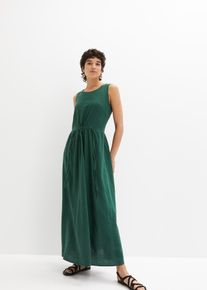 Maxikleid aus leichtem Leinen-Viskose-Mix in grün, Grösse 56, bonprix