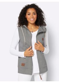 WITT Damen Jerseyweste aus angerauter Baumwolle, grau-meliert, Größe 52, 88% Baumwolle, 12% Polyester