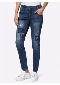 Heine Witt Damen Jeans, blue-stone-washed, Größe 46, 95% Baumwolle, 3% Polyester, 2% Elasthan