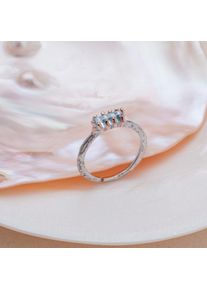 Holzkern Silverstream Ring Roségold und Aquamarin