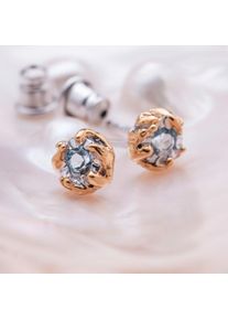 Holzkern Ohrringe Damen Gold und Topas