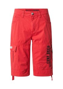 CAMP DAVID, Hommes Pantalon cargo, rouge / noir