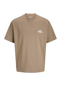 Jack & Jones Jack & Jones Junior, Garçons T-Shirt 'JCO Retreat Typographic', beige foncé / citron / blanc