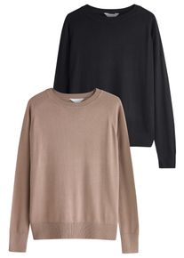 The Set Pullover Damen Gr&ouml;&szlig;e S dunkelbeige / schwarz