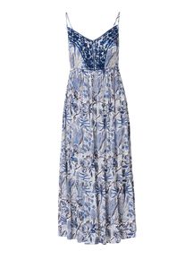 Koroshi Sommerkleid Damen Gr&ouml;&szlig;e 36 blau / schwarz / wei&szlig; Winterkleid