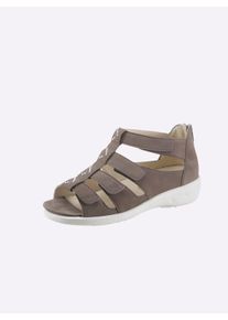 Waldläufer Witt Damen Sandalette, grau, Größe 7,5, 100% Nubukleder