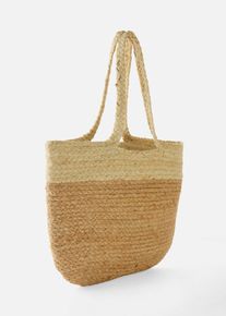 Strohshopper in beige, Grösse 34x41 cm, bonprix