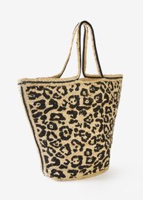 Strohshopper in beige, Grösse 33x32 cm, bonprix