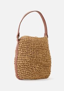 Strohbeuteltasche in beige, Grösse 20x20 cm, bonprix
