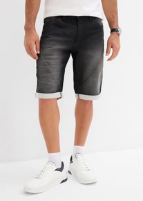 Sweat-Jeans-Bermuda Relaxed Fit in schwarz, Gr&ouml;sse 40, bonprix