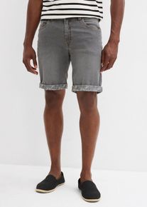 Stretch-Jeans-Bermuda Regular Fit in grau, Grösse 52, 98% Baumwolle, bonprix