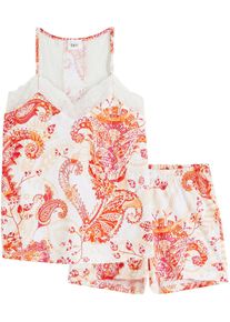 Shorty mit Spaghettiträgern in weiss, Grösse 44/46 (L), 100% Baumwolle, bonprix