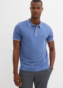 Piqué-Poloshirt aus reiner Baumwolle in blau, Grösse 56/58 (XL), 100% Baumwolle, bonprix
