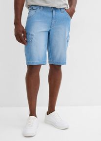 Leichte Jeans-Cargobermuda aus reiner Baumwolle Relaxed Fit (2er Pack) in blau, Gr&ouml;sse 38, bonprix