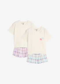Shorty aus reiner Bio-Baumwolle (4-tlg. Set) in lila, Grösse 152/158, 100% Baumwolle, bonprix