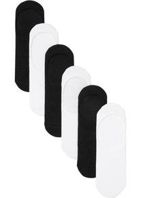 Füßlinge mit Bio-Baumwolle und Silikonstreifen (6er Pack) in schwarz, Grösse 35-38, bonprix