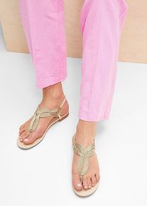 Zehensteg Sandale in beige, Grösse 37, bonprix