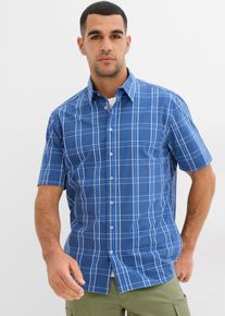 Kurzarmhemd aus reiner Baumwolle in blau, Grösse 47/48 (3XL), 100% Baumwolle, bonprix