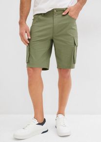 Stretch-Cargo-Bermuda (2er Pack) Regular Fit in grün, Grösse 56, 97% Baumwolle, bonprix
