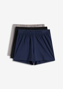 Schlaf Shorts (3er Pack) in blau, Grösse 44/46 (L), 100% Baumwolle, bonprix