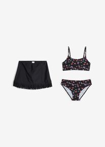 Bikini und Rock (3-tlg.Set) in schwarz, Grösse 164/170, bonprix