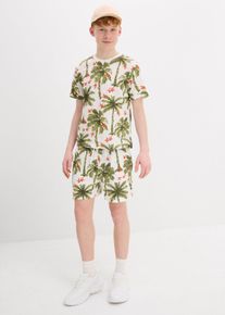 Pique T-Shirt und kurze Hose (2-tlg.Set) aus Bio Baumwolle in weiss, Grösse 164/170, 100% Baumwolle, bonprix