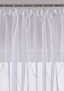 Gardinen Store mit Stickerei mit recyceltem Polyester in weiss, 100x300 cm, bonprix
