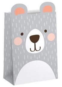 8 sachets cadeaux ours 17cm