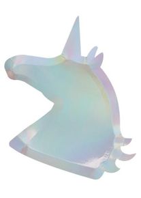 Ginger Ray 8 Shiny Unicorn Pappteller 30cm