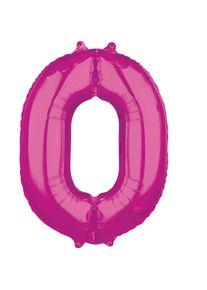 Amscan Palloncino foil rosa numero 0 66 cm
