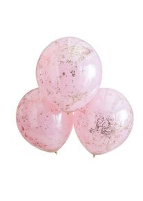Ginger Ray 3 Golden Pink Konfettiballons 45cm