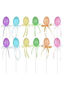 Henbrandt 12 piques d'oeufs de Pâques glamour 21cm