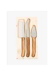 Laguiole Jean Dubost Käsemesser Set 3 tlg. braun