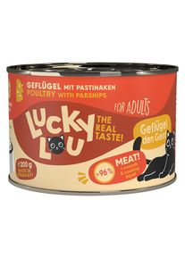 6x 200g Adult Geflügel Lucky Lou Nassfutter für Katzen