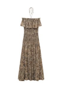 Mango Kleid 'LAURE' Damen, hellbeige / braun / schwarz, Gr&ouml;&szlig;e 38