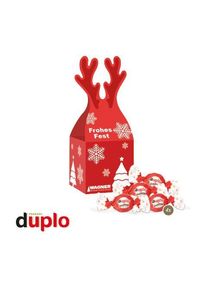 Werbeartikel: 3D Präsent "Rentier" Mit Duplo Knusperlen | bunt | mit deinem Logo bedrucken