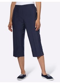 WITT Damen Caprihose mit Bändchen- und Ösenverzierung, marine, Größe 42, 100% Polyester