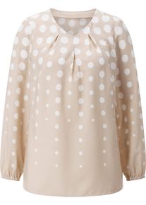 Damen Schlupfbluse beige-ecru-bedruckt