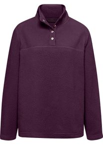 Damen Fleeceshirt mit Stehkragen und Druckknopfleiste traube