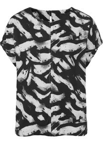 Heine Damen Druckbluse ecru-schwarz-bedruckt