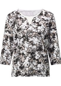 Damen 2-in-1-Shirt sesam-schwarz-bedruckt