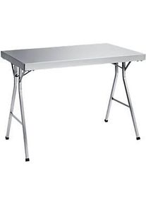 Edelstahl-Arbeitstisch mit klappbarem Fussgestell, 1200x700x850 mm