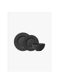 Villeroy & Boch Villeroy Boch Teller Set, 12tlg, 4 Personen Manufacture Rock schwarz